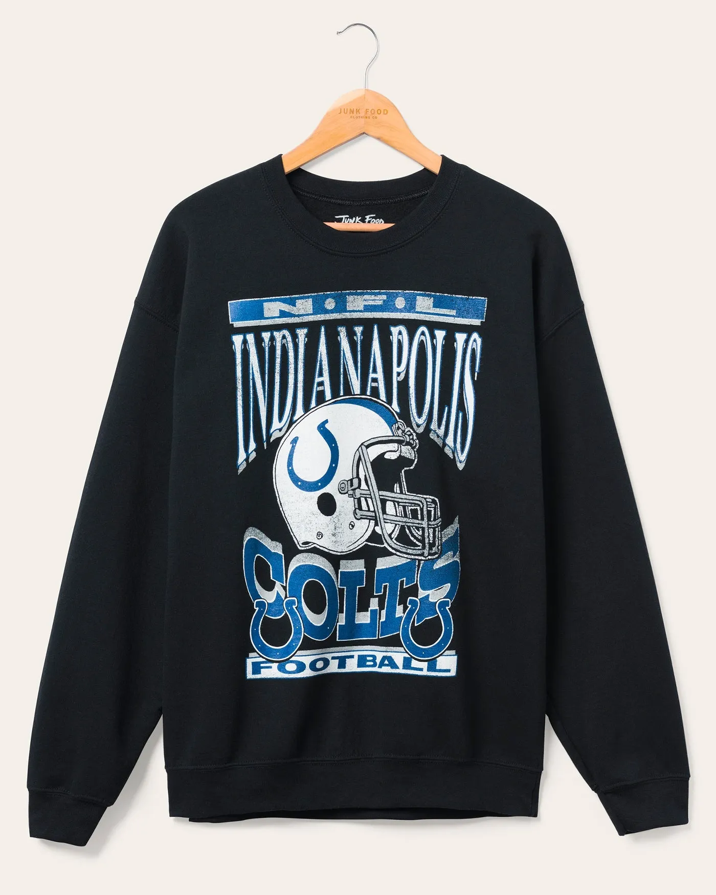 Indianapolis Colts Helmet Flea Market Crew Fleece sold by Junk Food Clothing