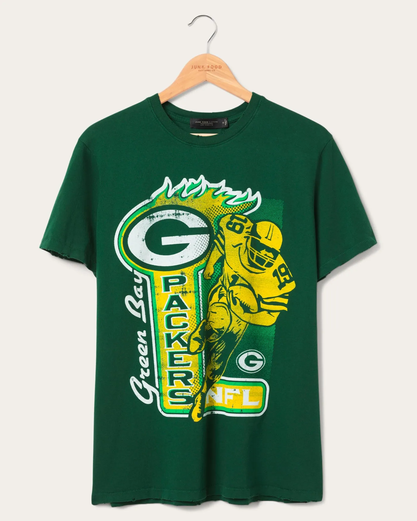 Green Bay Packers Running Back Vintage Tee sold by Junk Food Clothing
