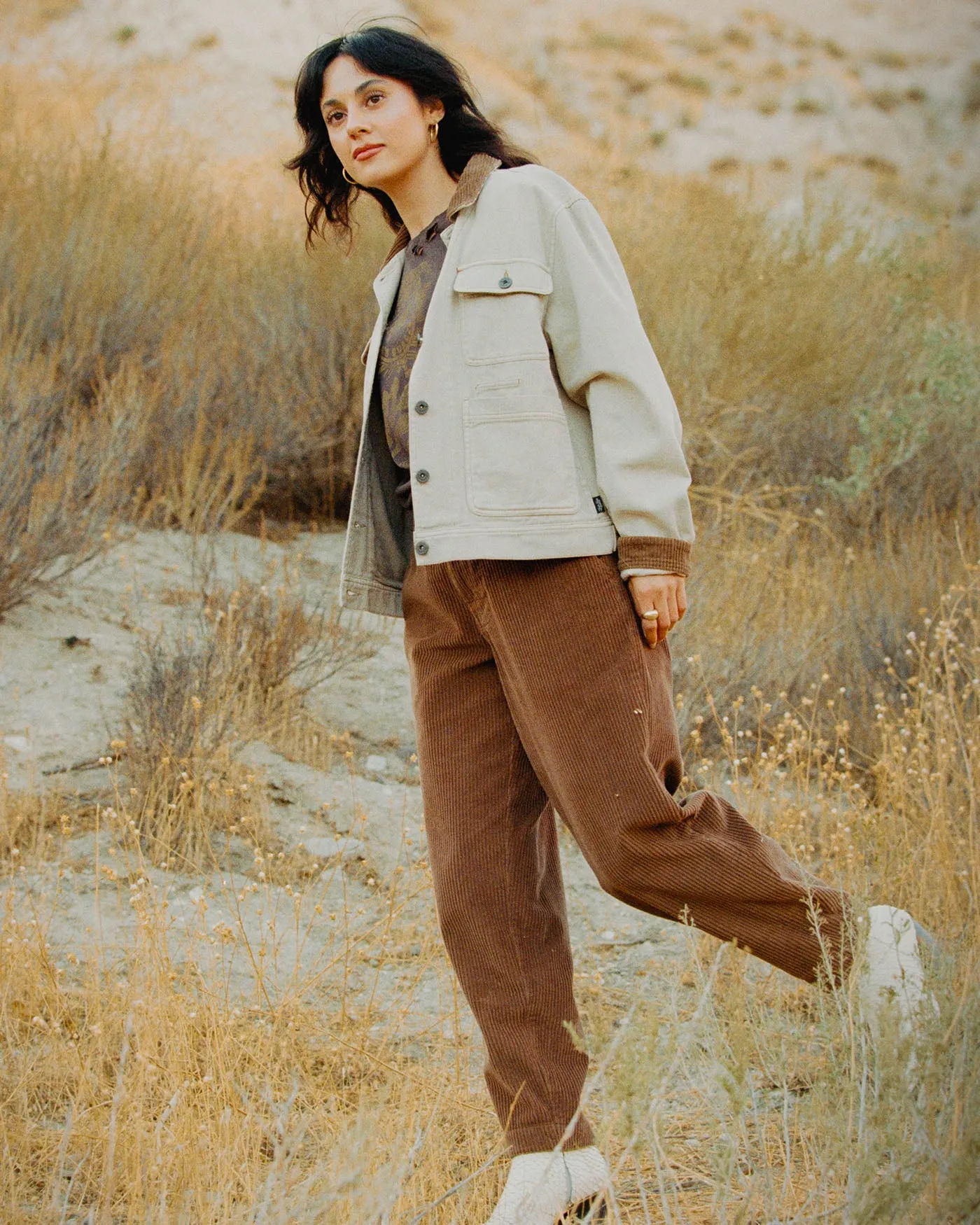 Women's Denim Corded Collar Chore Jacket sold by Junk Food Clothing product image thumbnail 4