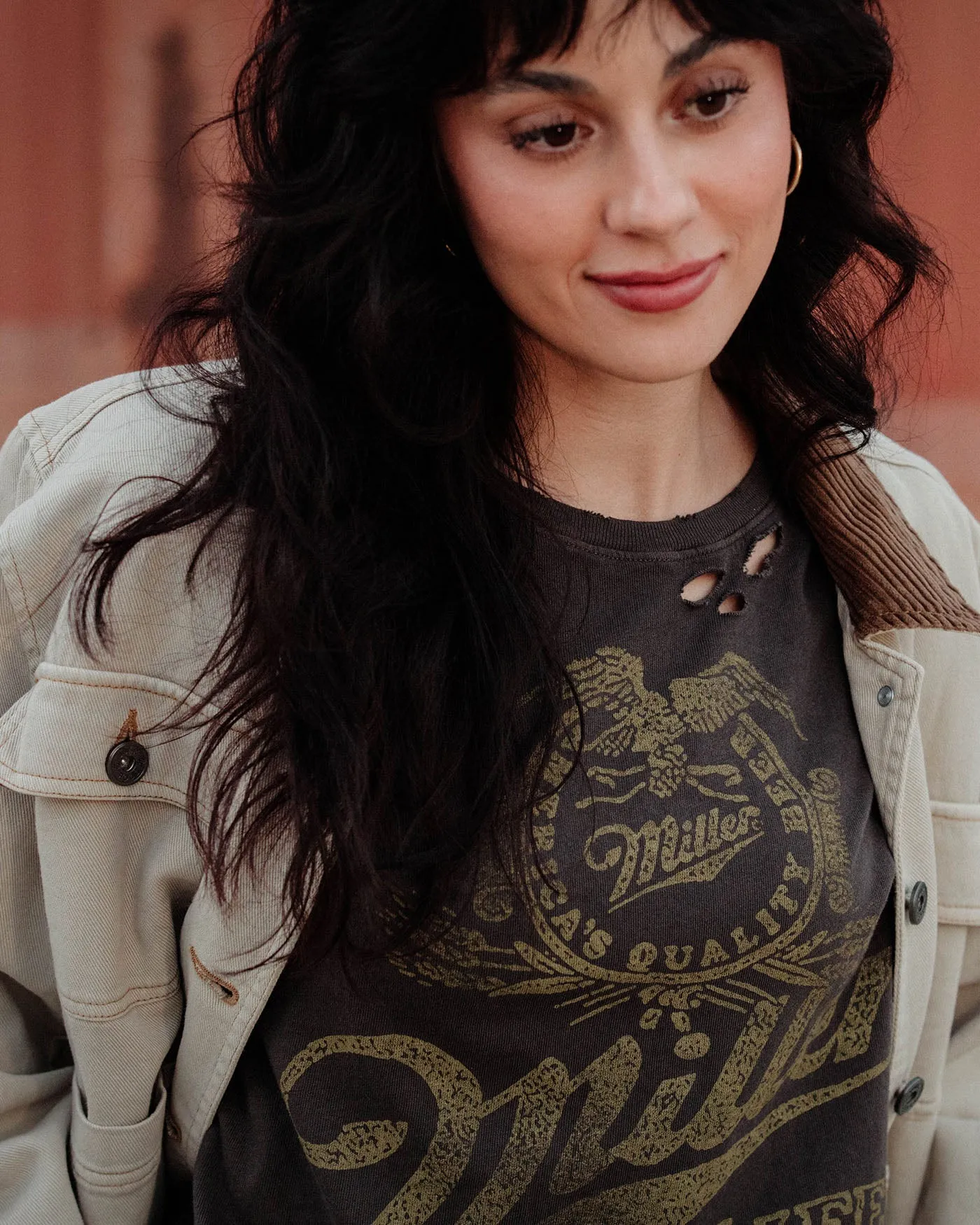 Women's Denim Corded Collar Chore Jacket sold by Junk Food Clothing product image thumbnail 5