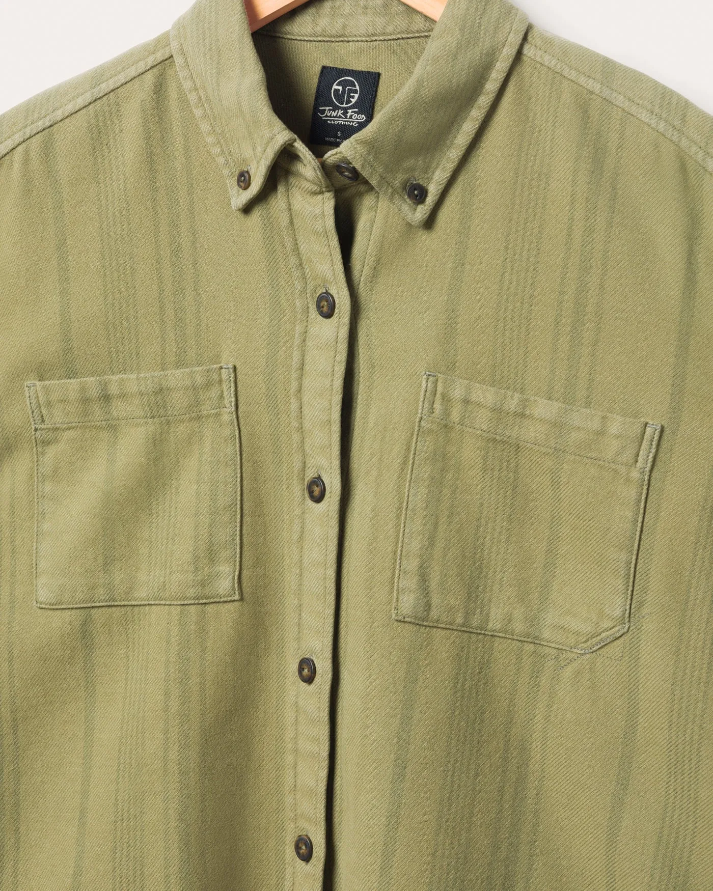 Women's Tonal Stripe Flannel Crop Shirt sold by Junk Food Clothing product image thumbnail 5