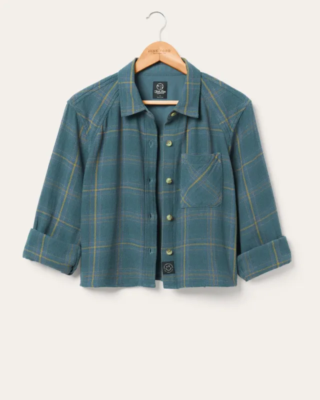 Women's Twill Plaid Crop Shirt sold by Junk Food Clothing