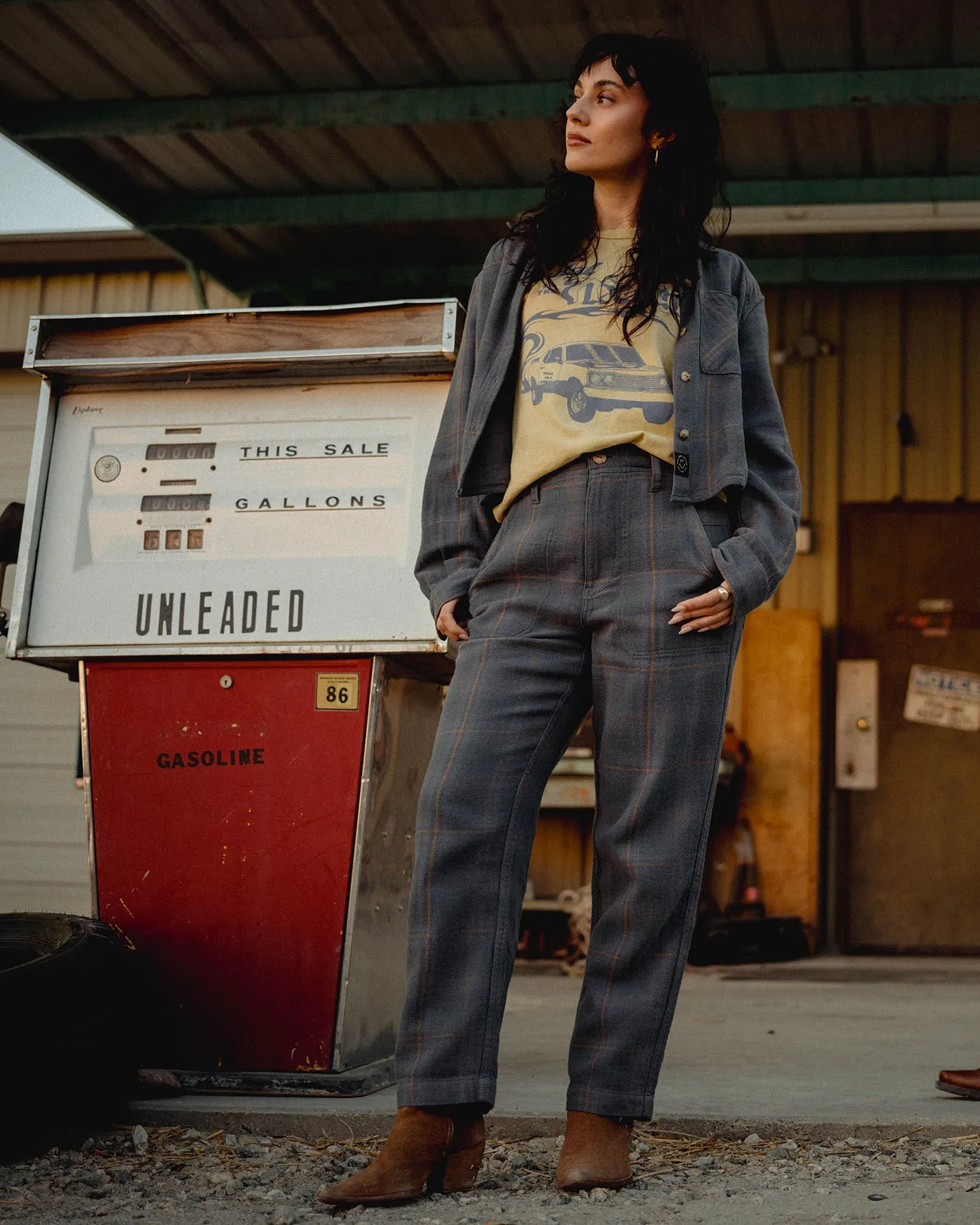 Women's Twill Plaid Crop Shirt sold by Junk Food Clothing product image thumbnail 3