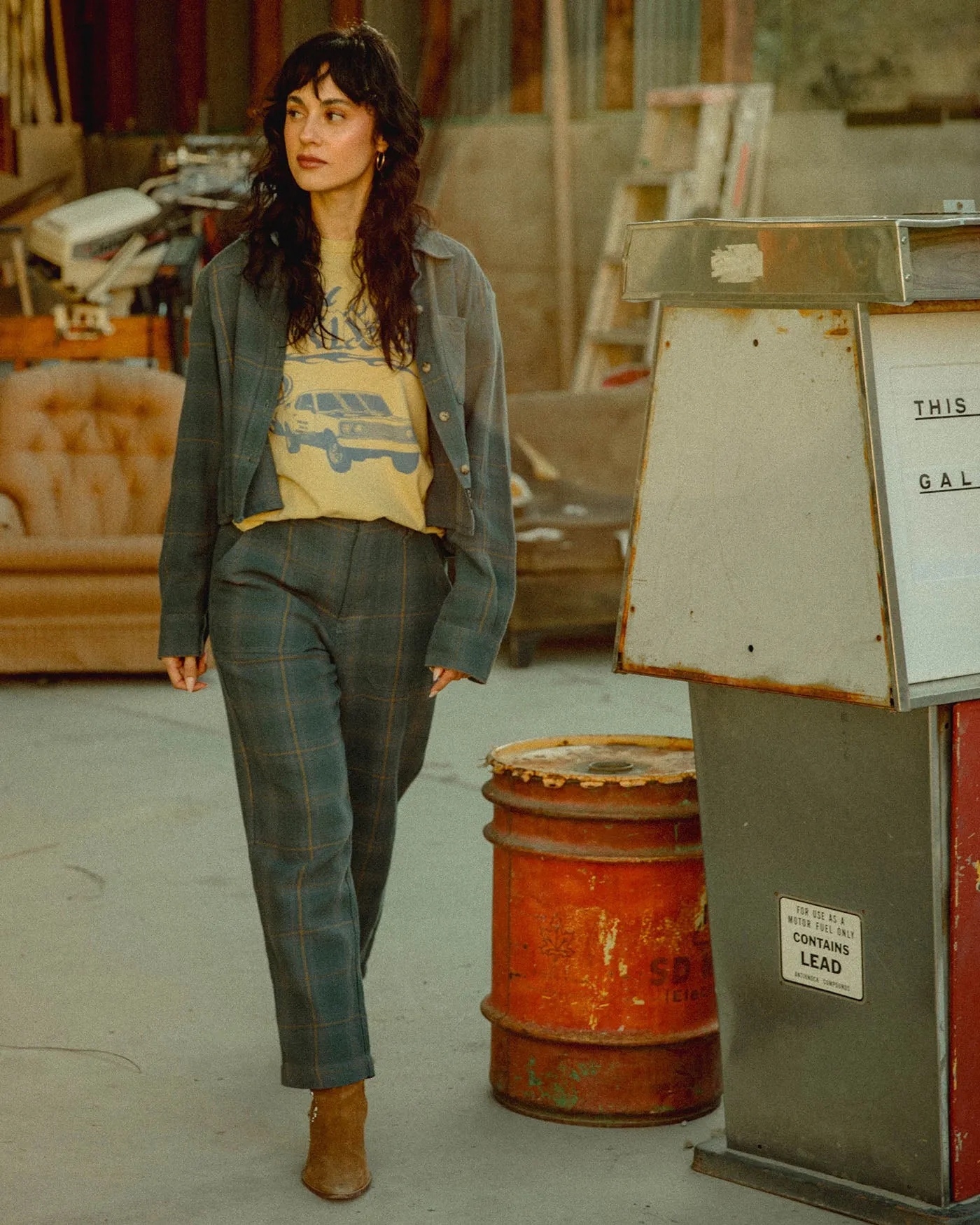 Women's Twill Plaid Crop Shirt sold by Junk Food Clothing product image thumbnail 4