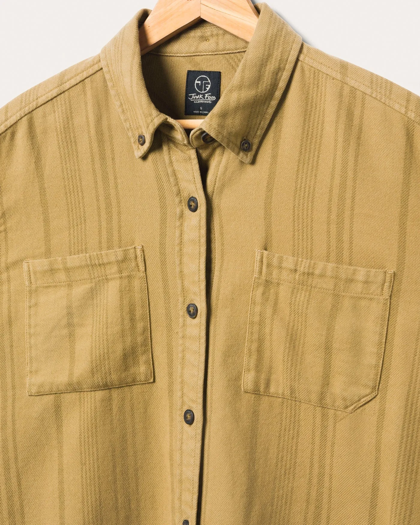 Women's Tonal Stripe Flannel Crop Shirt sold by Junk Food Clothing product image thumbnail 5