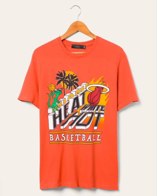 Miami Heat White Hot Vintage Tee sold by Junk Food Clothing