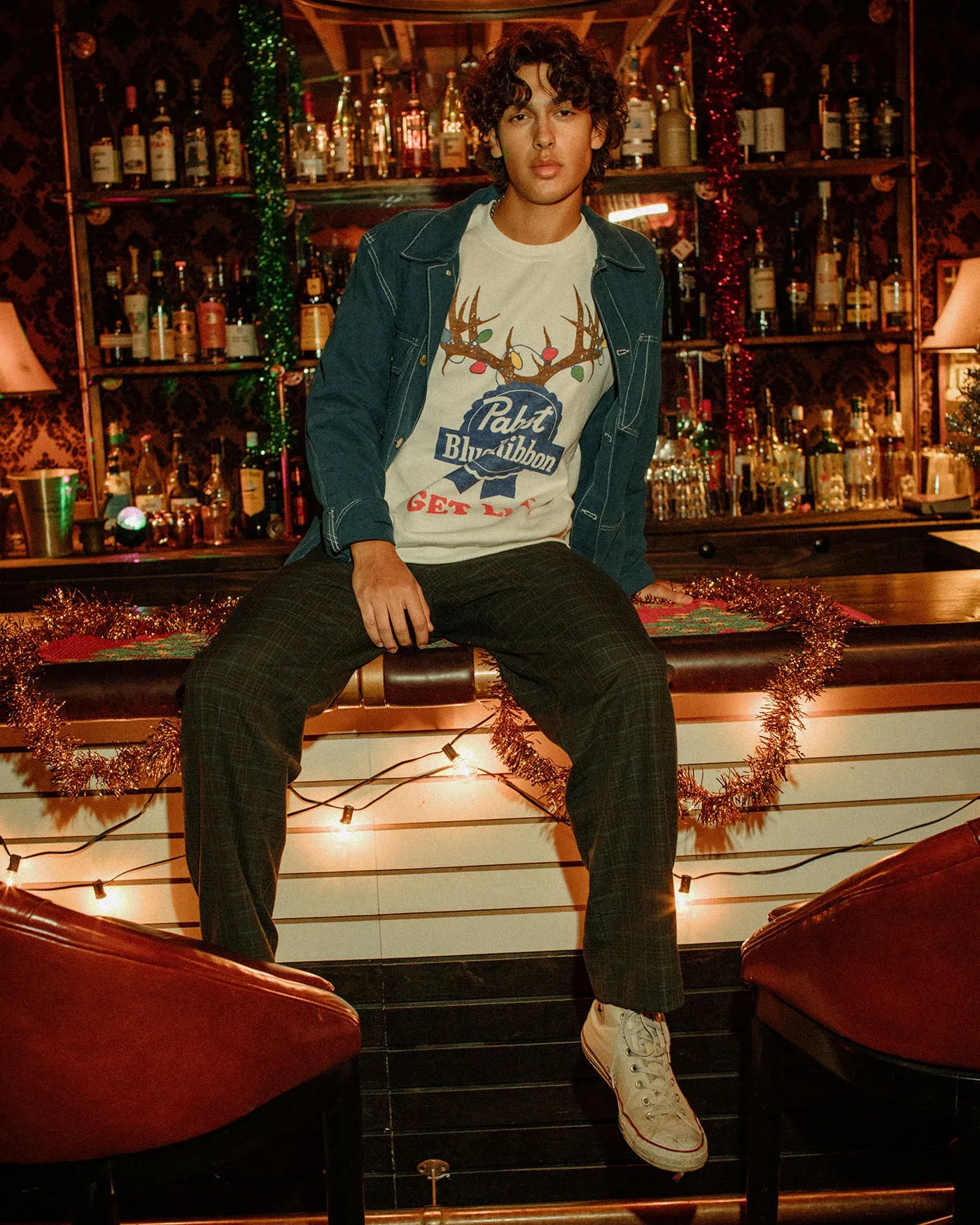 Pabst Holiday Lights Flea Market Fleece sold by Junk Food Clothing product image thumbnail 2