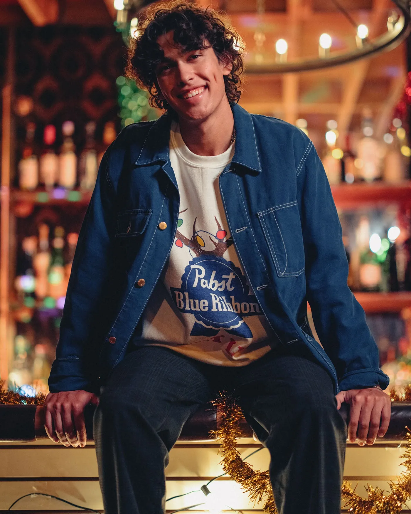 Pabst Holiday Lights Flea Market Fleece sold by Junk Food Clothing product image thumbnail 3