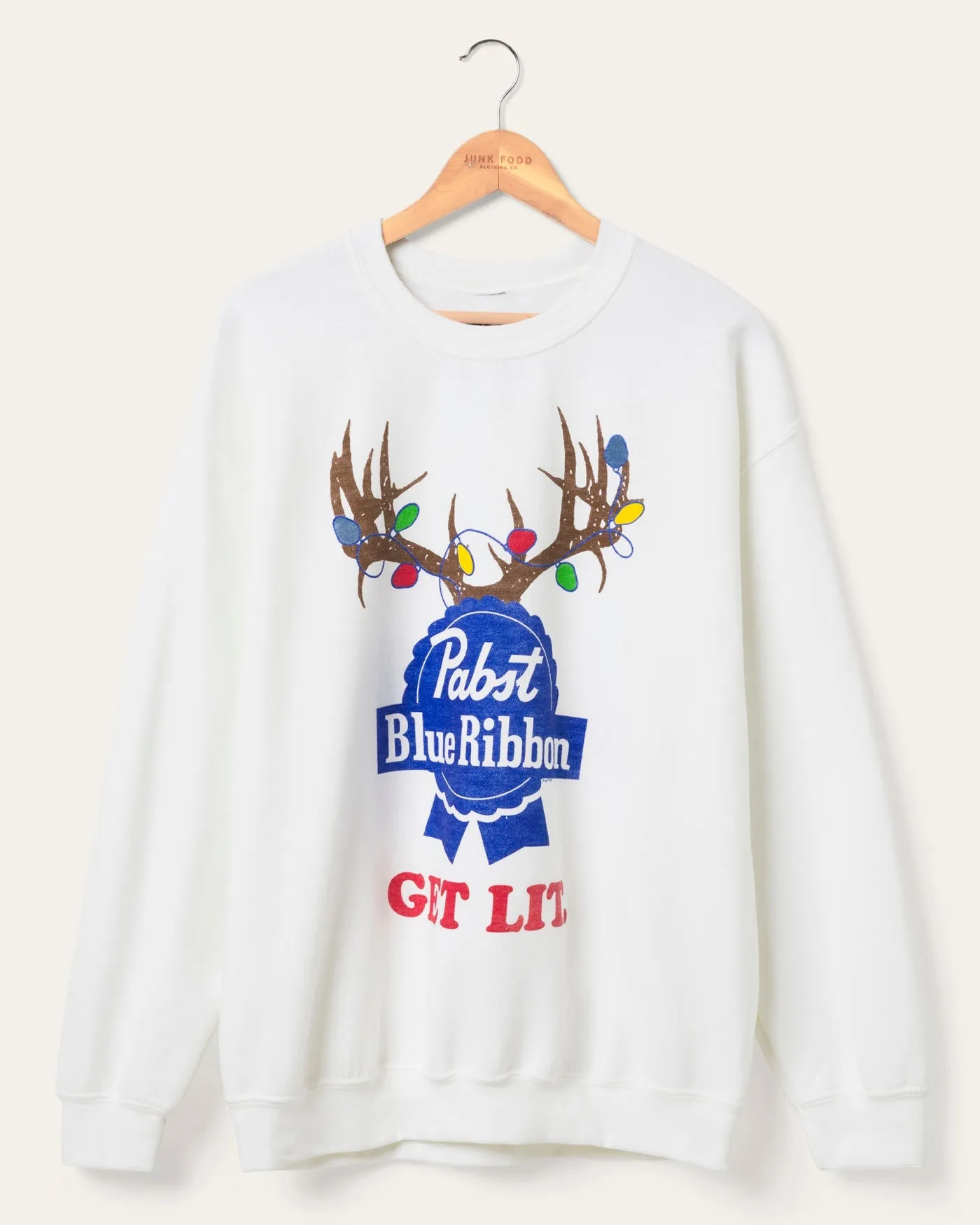 Pabst Holiday Lights Flea Market Fleece sold by Junk Food Clothing