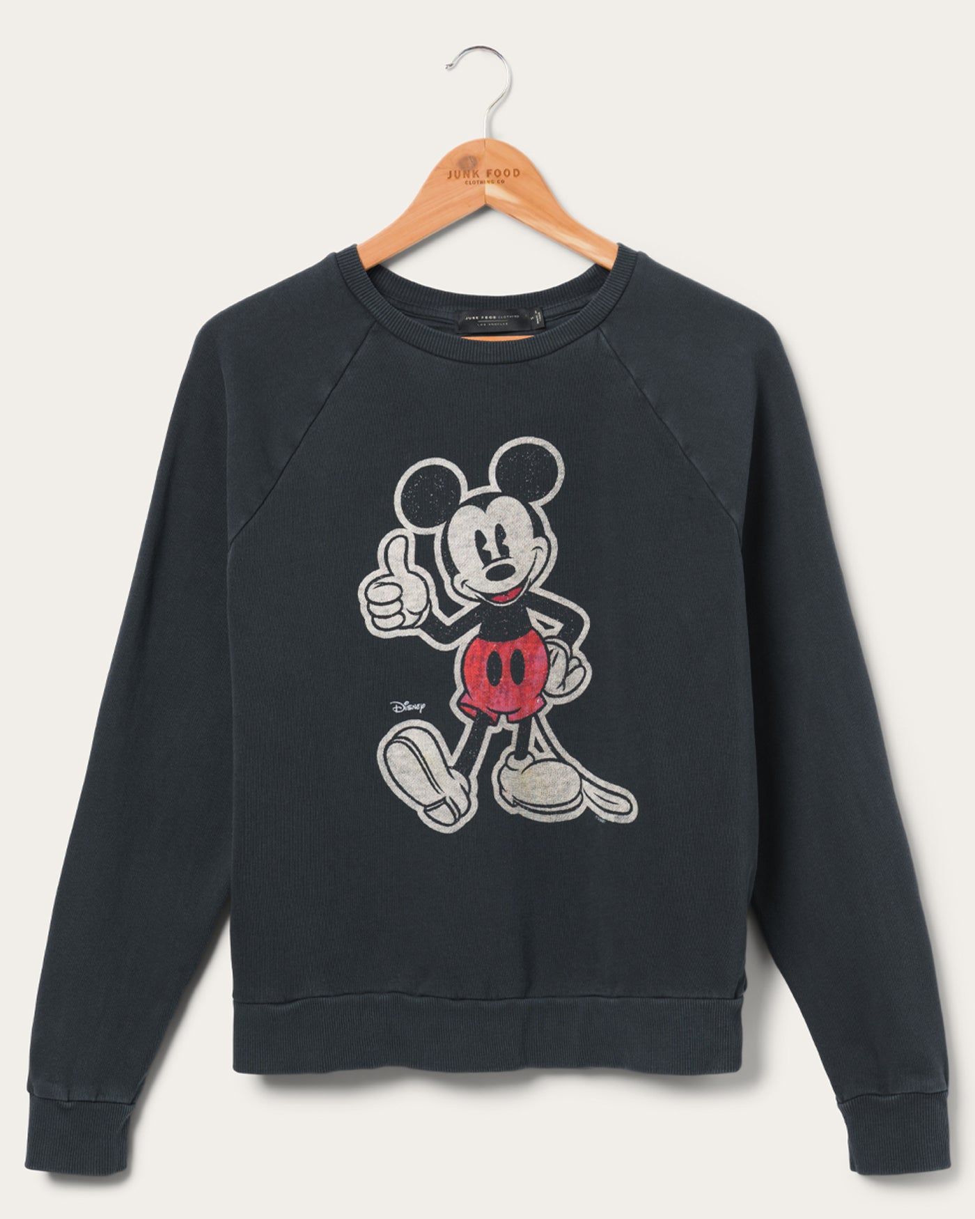 Women's Mickey Thumbs Up Raglan Crew Fleece sold by Junk Food Clothing