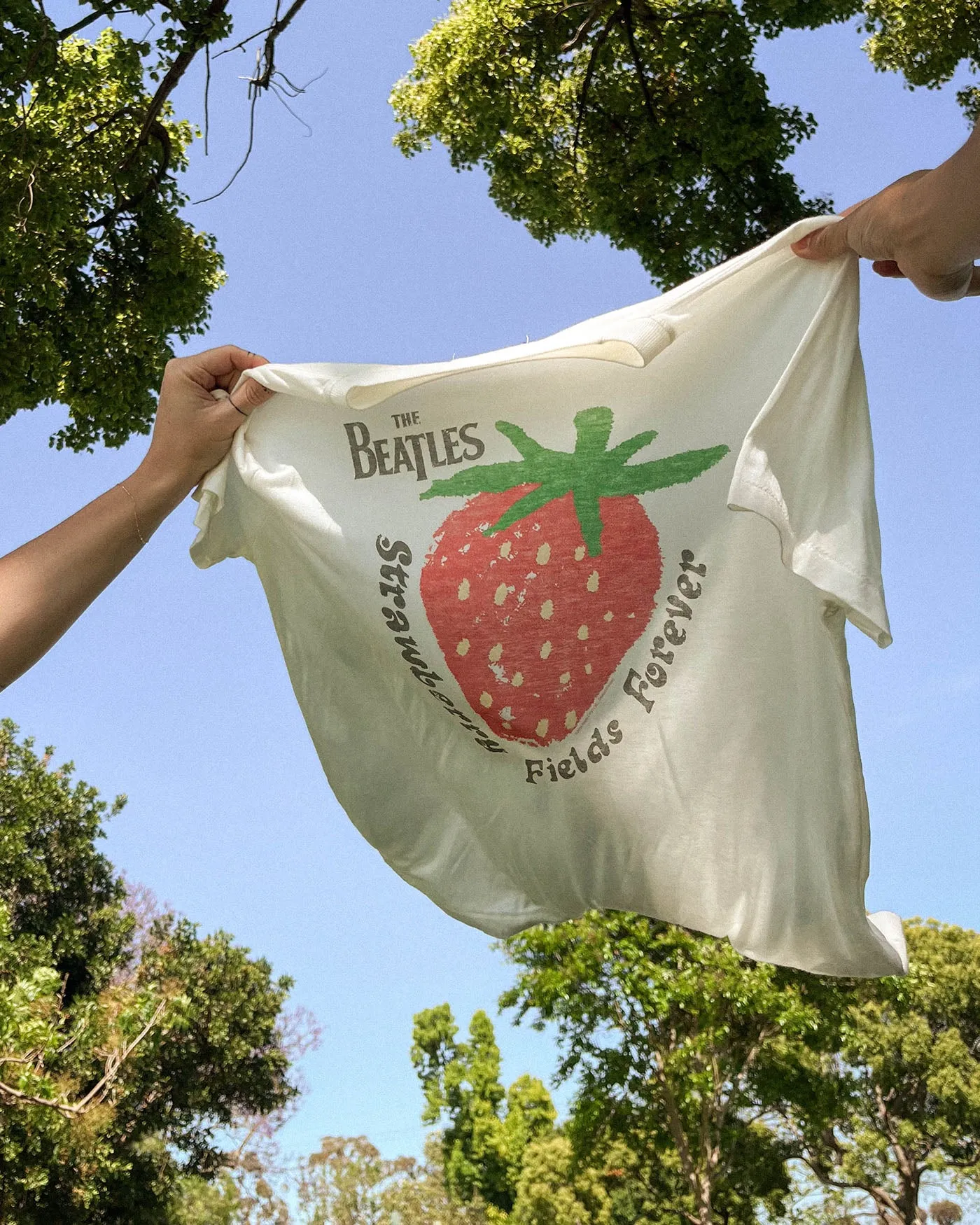 Women's The Beatles Strawberry Fields Forever Vintage Tissue Tee sold by Junk Food Clothing product image thumbnail 3