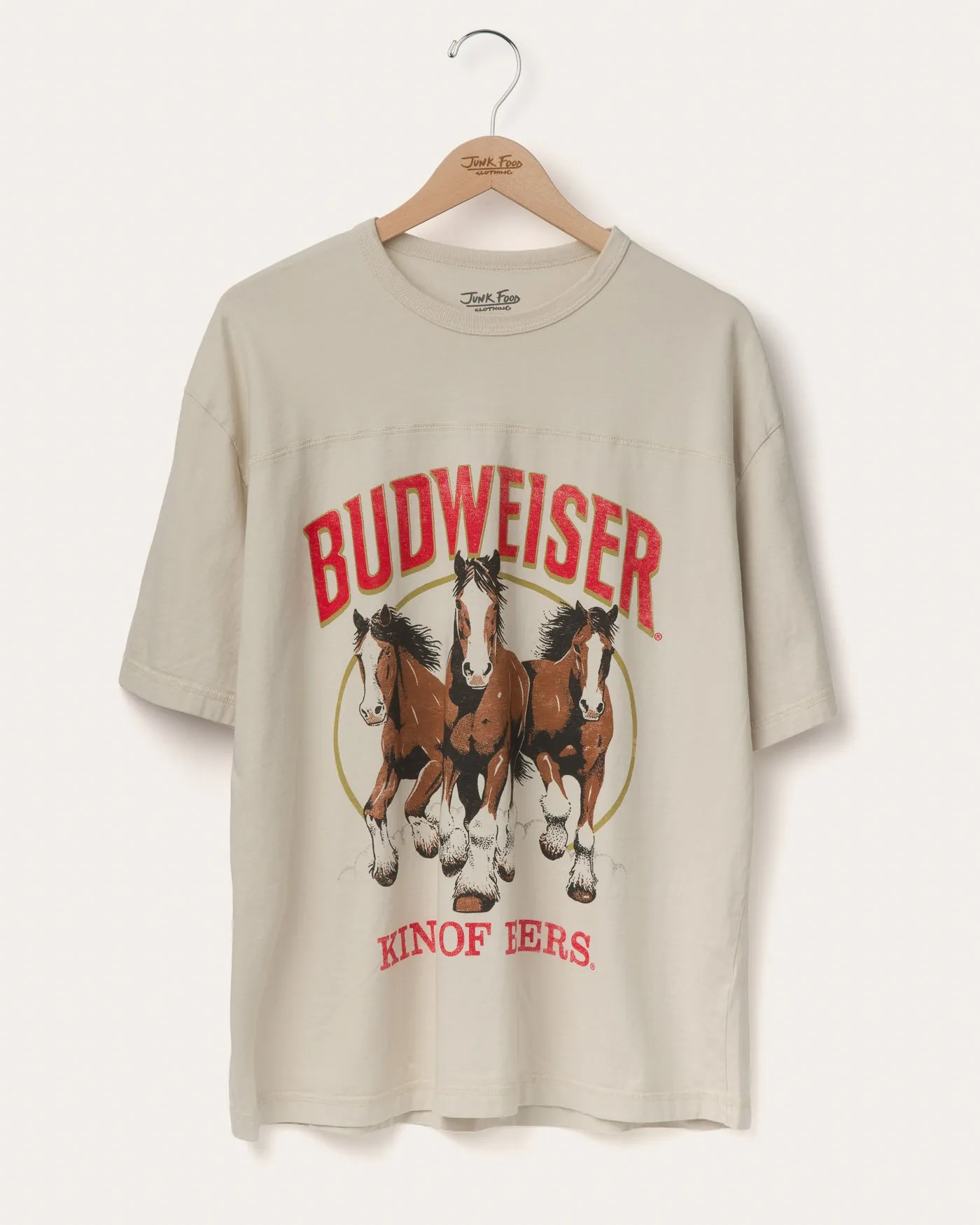 Budweiser King of Beers Hockey Tee sold by Junk Food Clothing