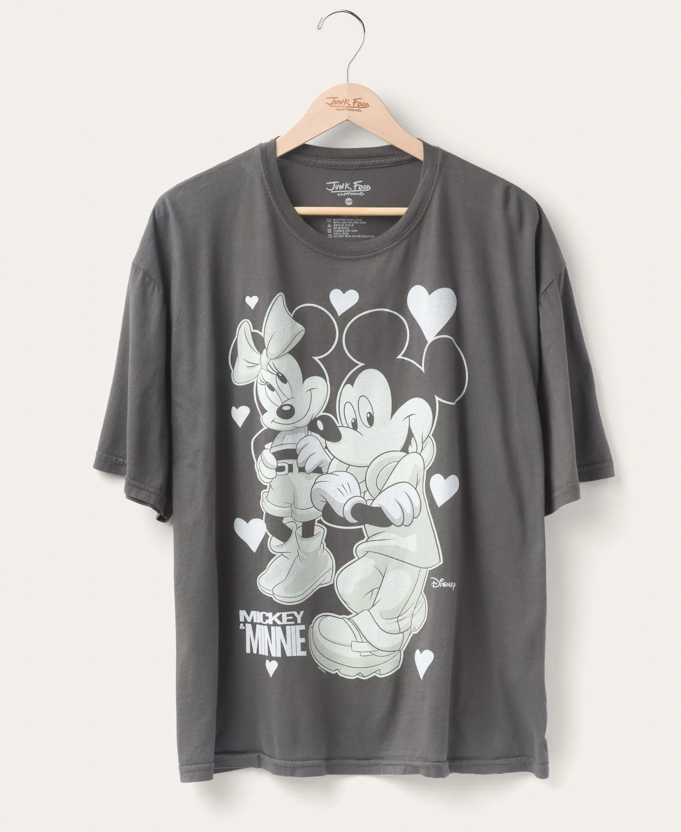 Mickey and Minnie Hearts Oversized Tee sold by Junk Food Clothing