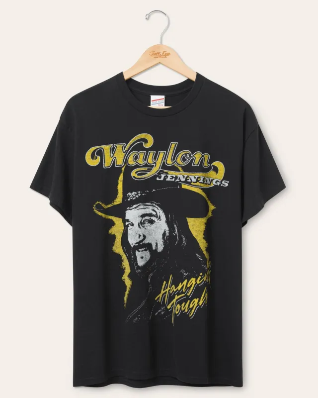 Waylon Jennings Hangin' Tough Flea Market Tee sold by Junk Food Clothing
