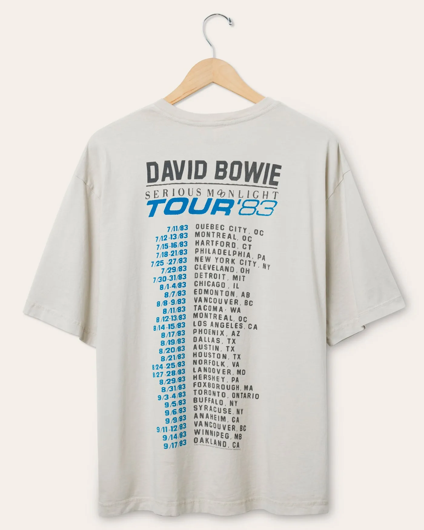David Bowie '83 Hockey Tee sold by Junk Food Clothing product image thumbnail 2