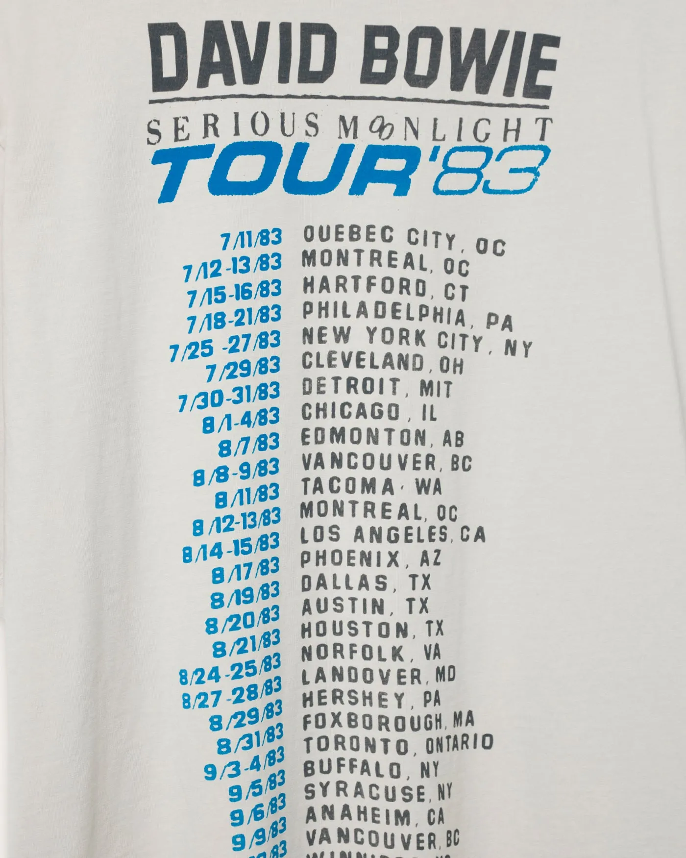 David Bowie '83 Hockey Tee sold by Junk Food Clothing product image thumbnail 3