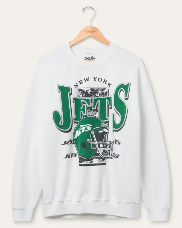 New York Jets Conversion Flea Market Crew Fleece sold by Junk Food Clothing