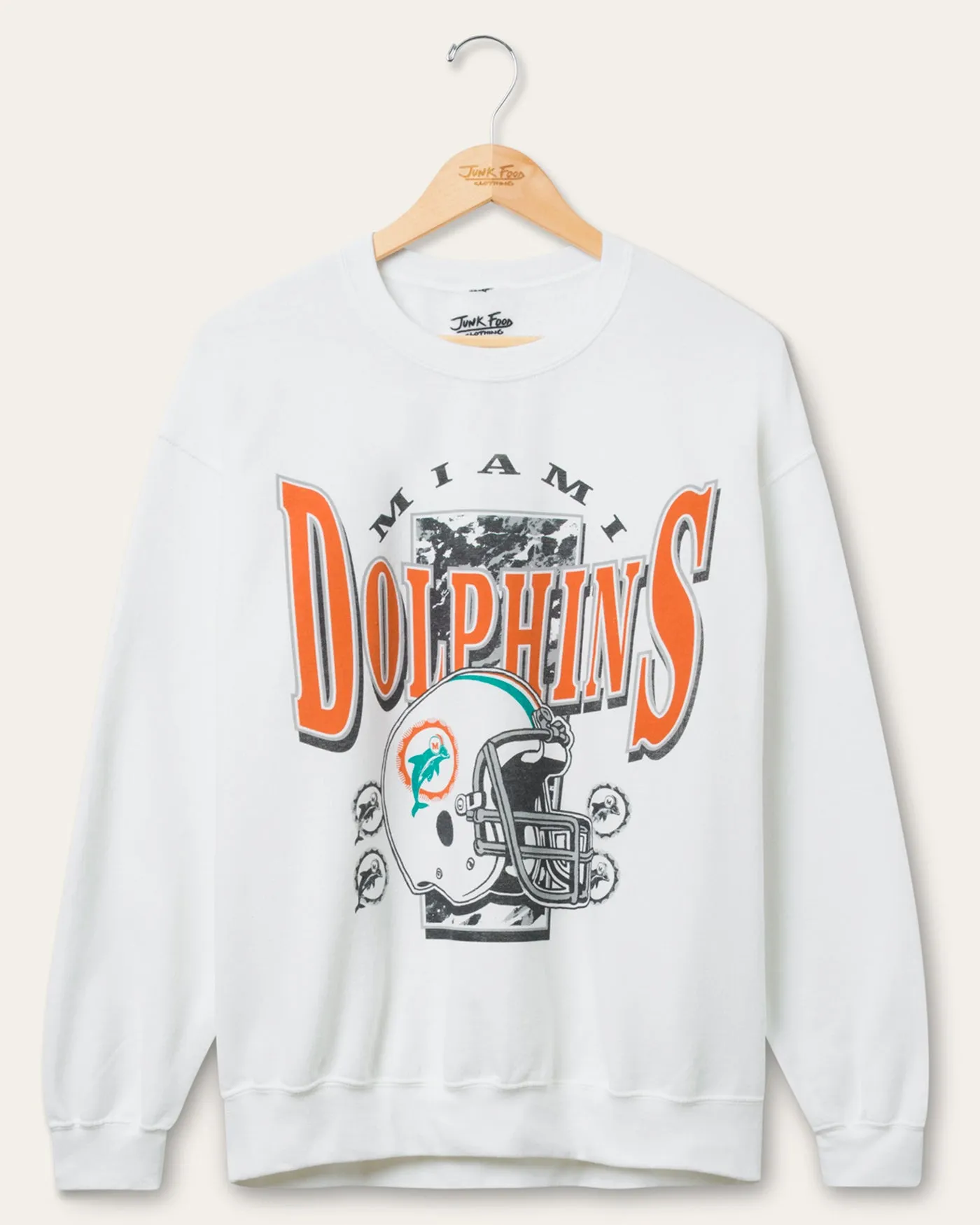 Miami Dolphins Conversion Flea Market Crew Fleece sold by Junk Food Clothing