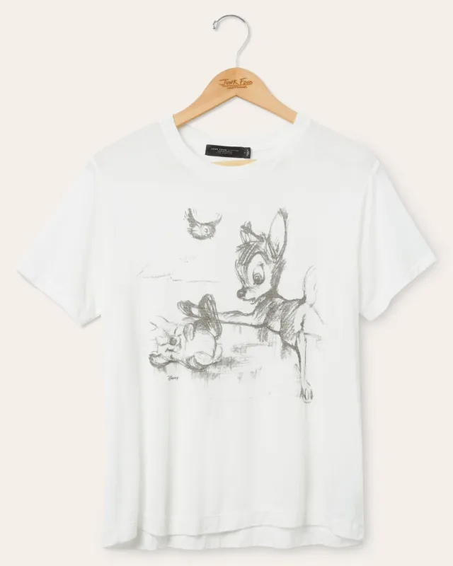 Women's Bambi Sketch Vintage Tissue Tee sold by Junk Food Clothing
