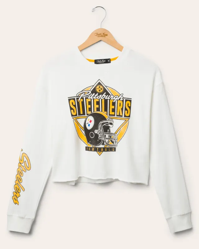 Women's Pittsburgh Steelers Helmet Crop Fleece sold by Junk Food Clothing