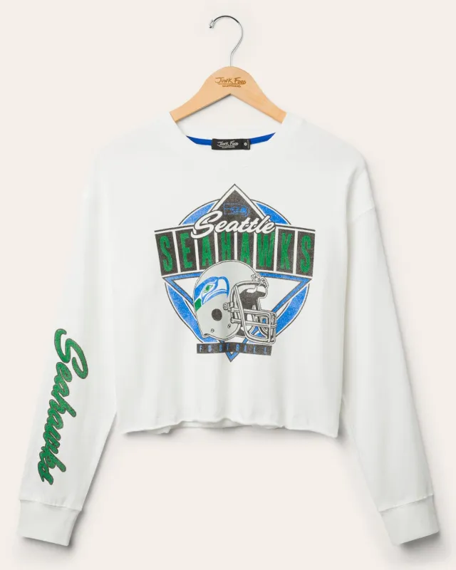 Women's Seattle Seahawks Helmet Crop Fleece sold by Junk Food Clothing