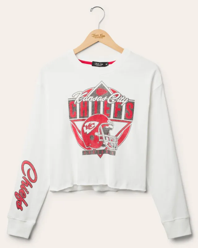 Women's Kansas City Chiefs Helmet Crop Fleece sold by Junk Food Clothing