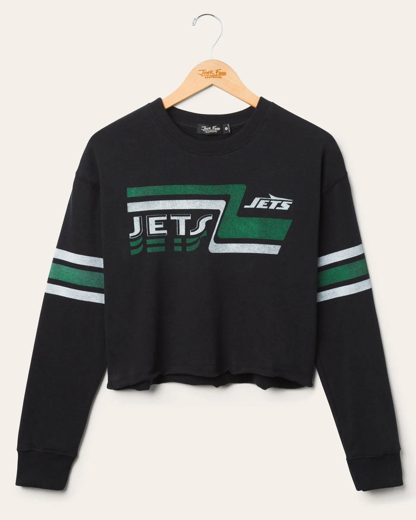 Women's New York Jets Retro Crop Fleece sold by Junk Food Clothing