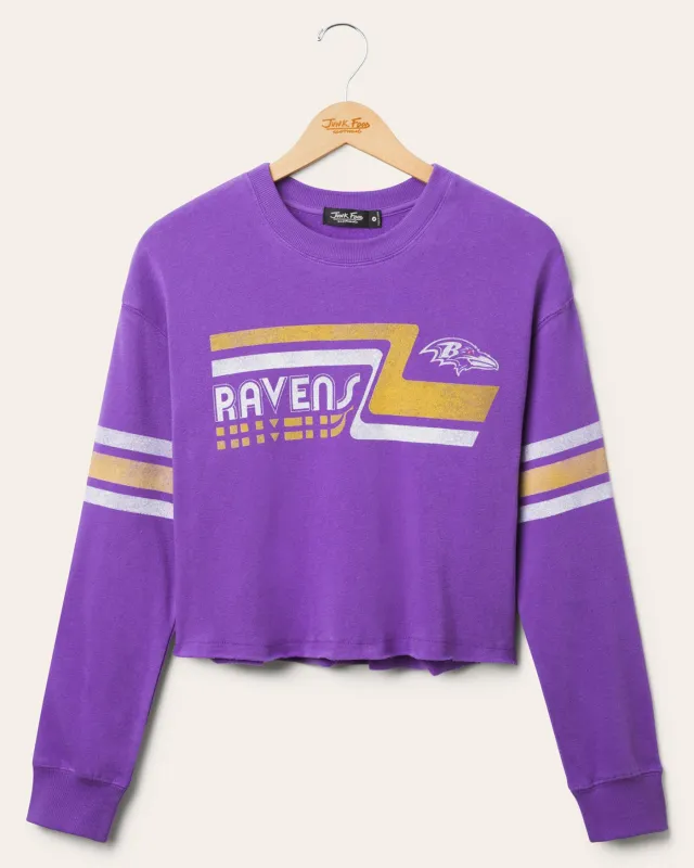Women's Baltimore Ravens Retro Crop Fleece sold by Junk Food Clothing