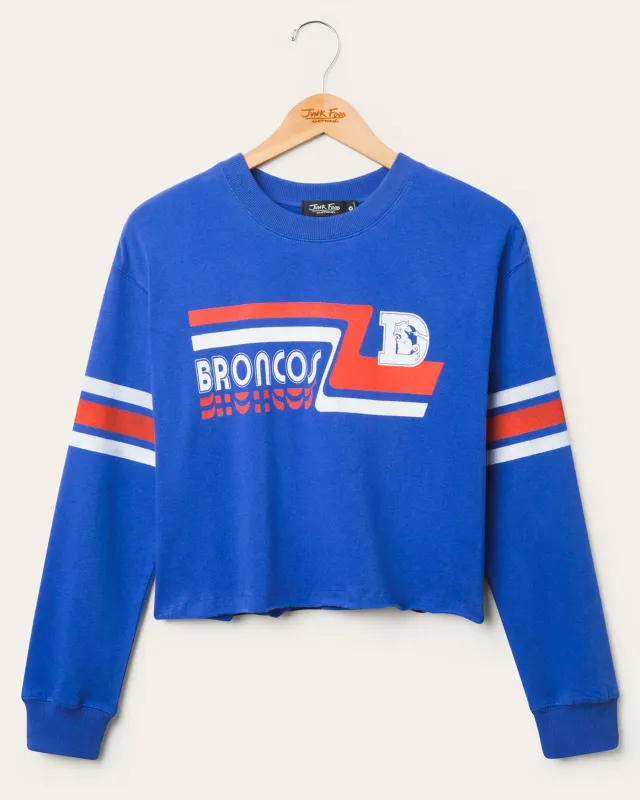 Women's Denver Broncos Retro Crop Fleece sold by Junk Food Clothing