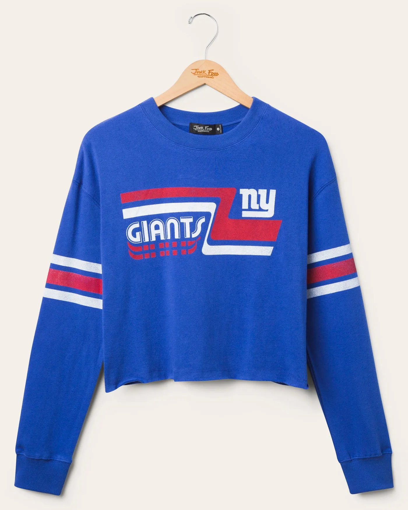 Women's New York Giants Retro Crop Fleece sold by Junk Food Clothing