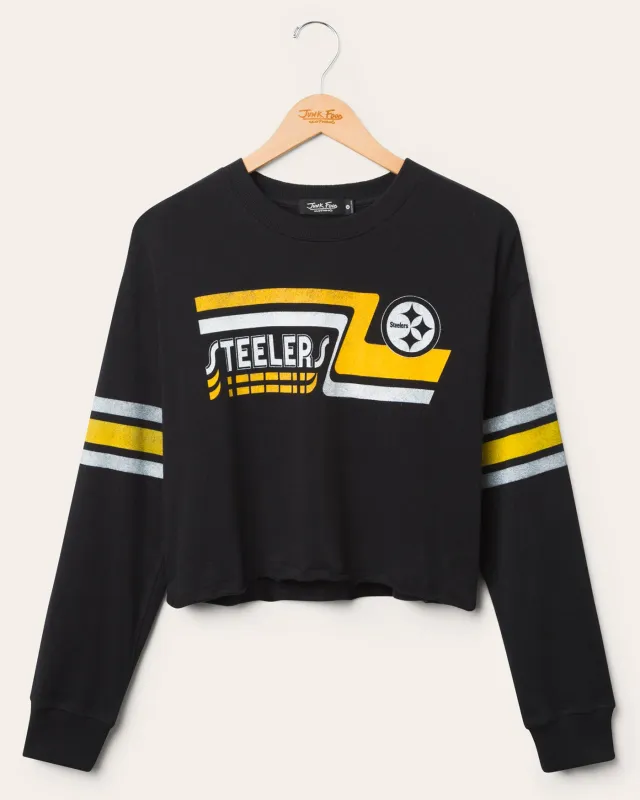 Women's Pittsburgh Steelers Retro Crop Fleece sold by Junk Food Clothing