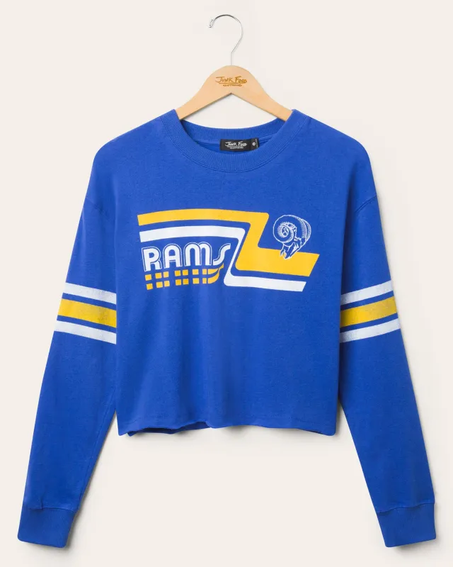 Women's Los Angeles Rams Retro Crop Fleece sold by Junk Food Clothing