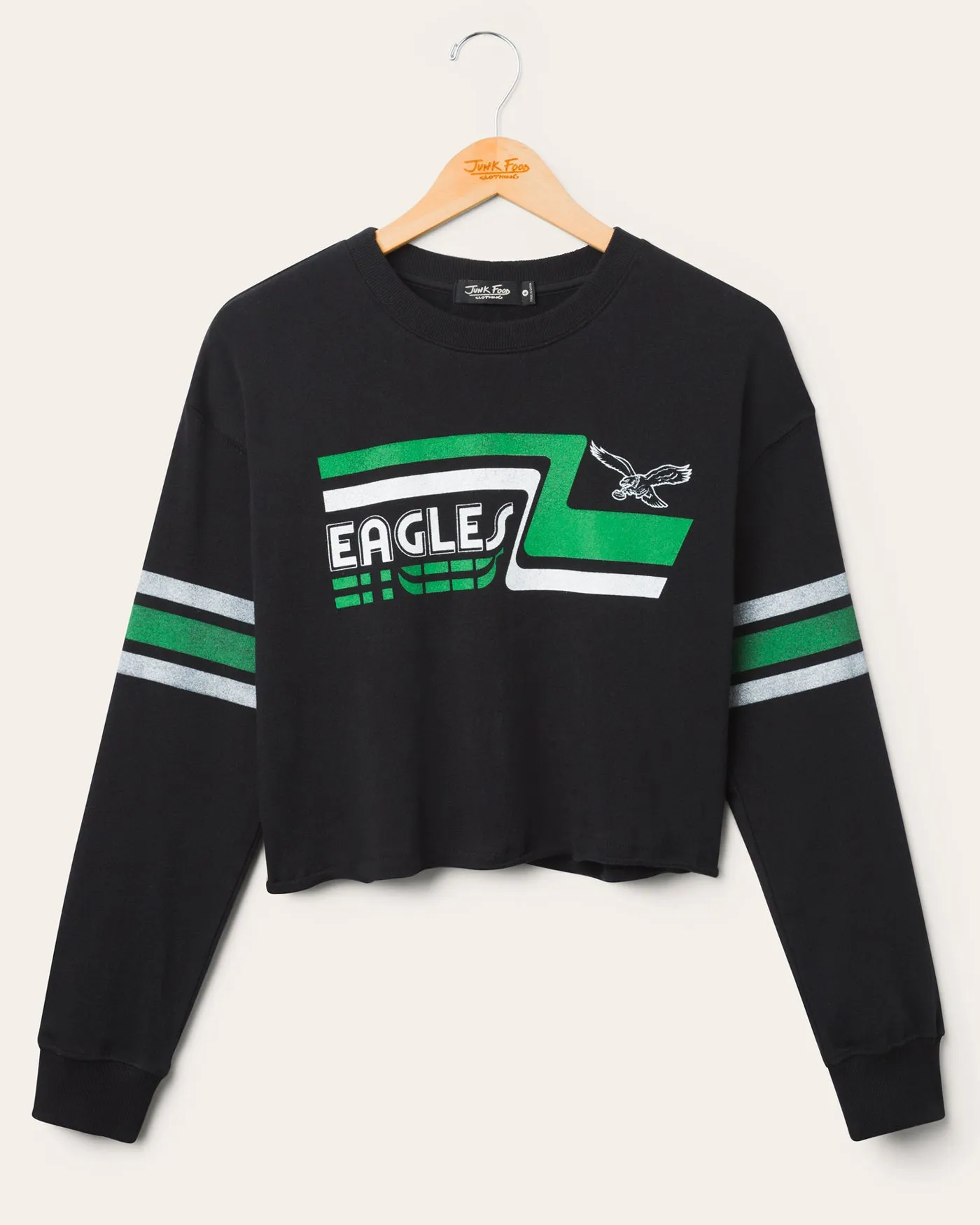 Women's Philadelphia Eagles Retro Crop Fleece sold by Junk Food Clothing