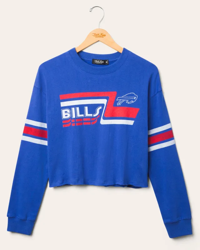 Women's Buffalo Bills Retro Crop Fleece sold by Junk Food Clothing
