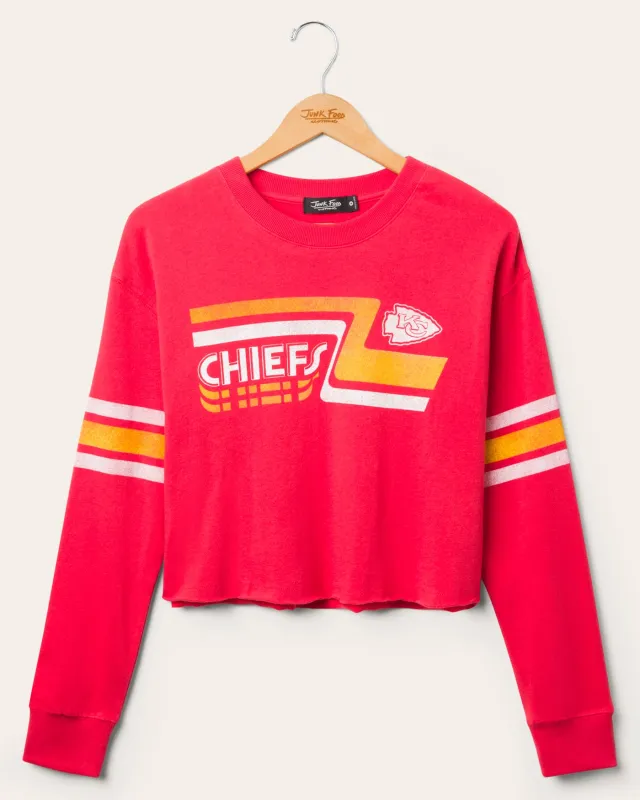 Women's Kansas City Chiefs Retro Crop Fleece sold by Junk Food Clothing