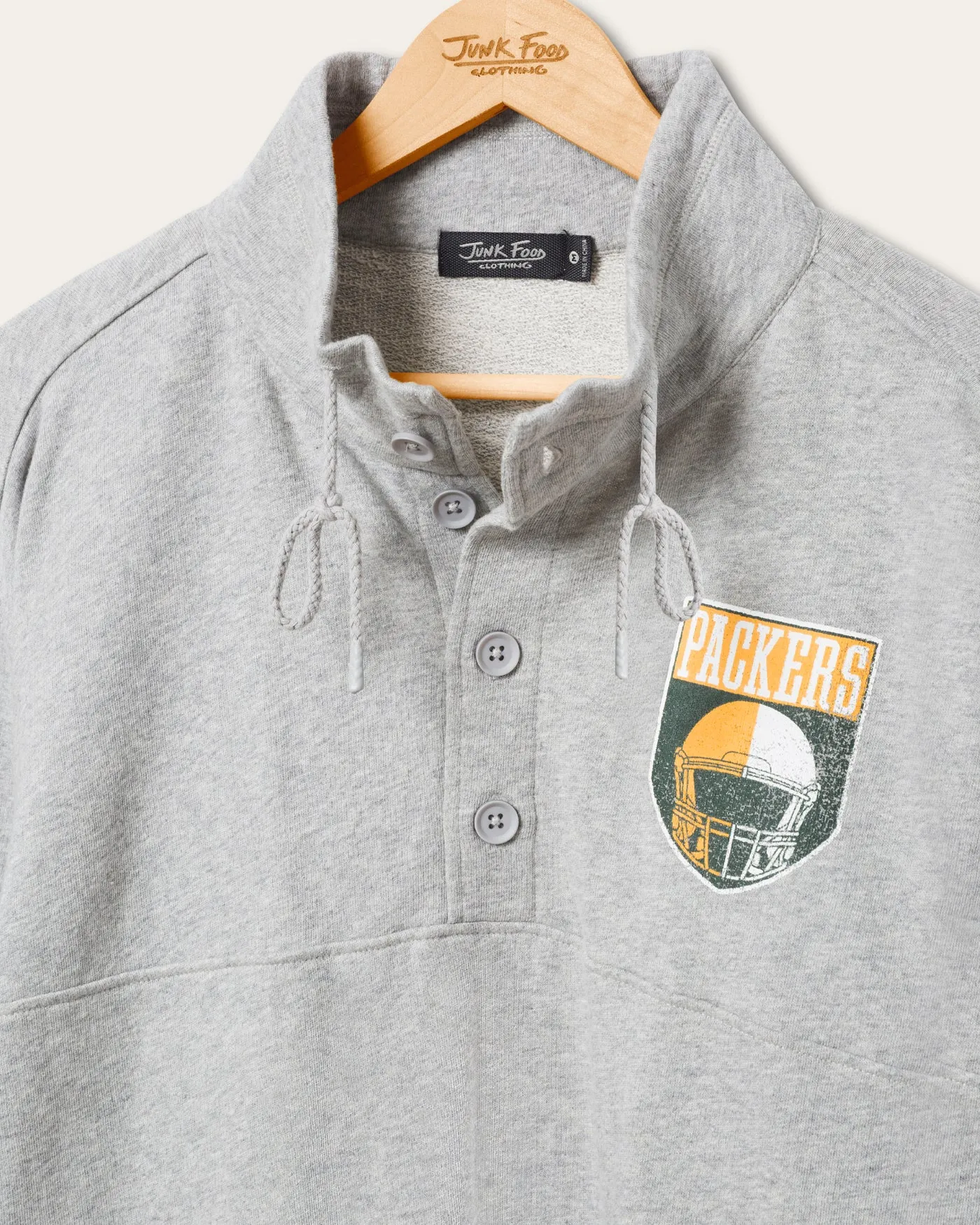 Green Bay Packers Slant 1/4 Button Up Fleece sold by Junk Food Clothing product image thumbnail 3