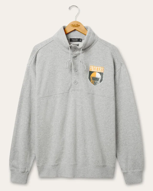 Green Bay Packers Slant 1/4 Button Up Fleece sold by Junk Food Clothing