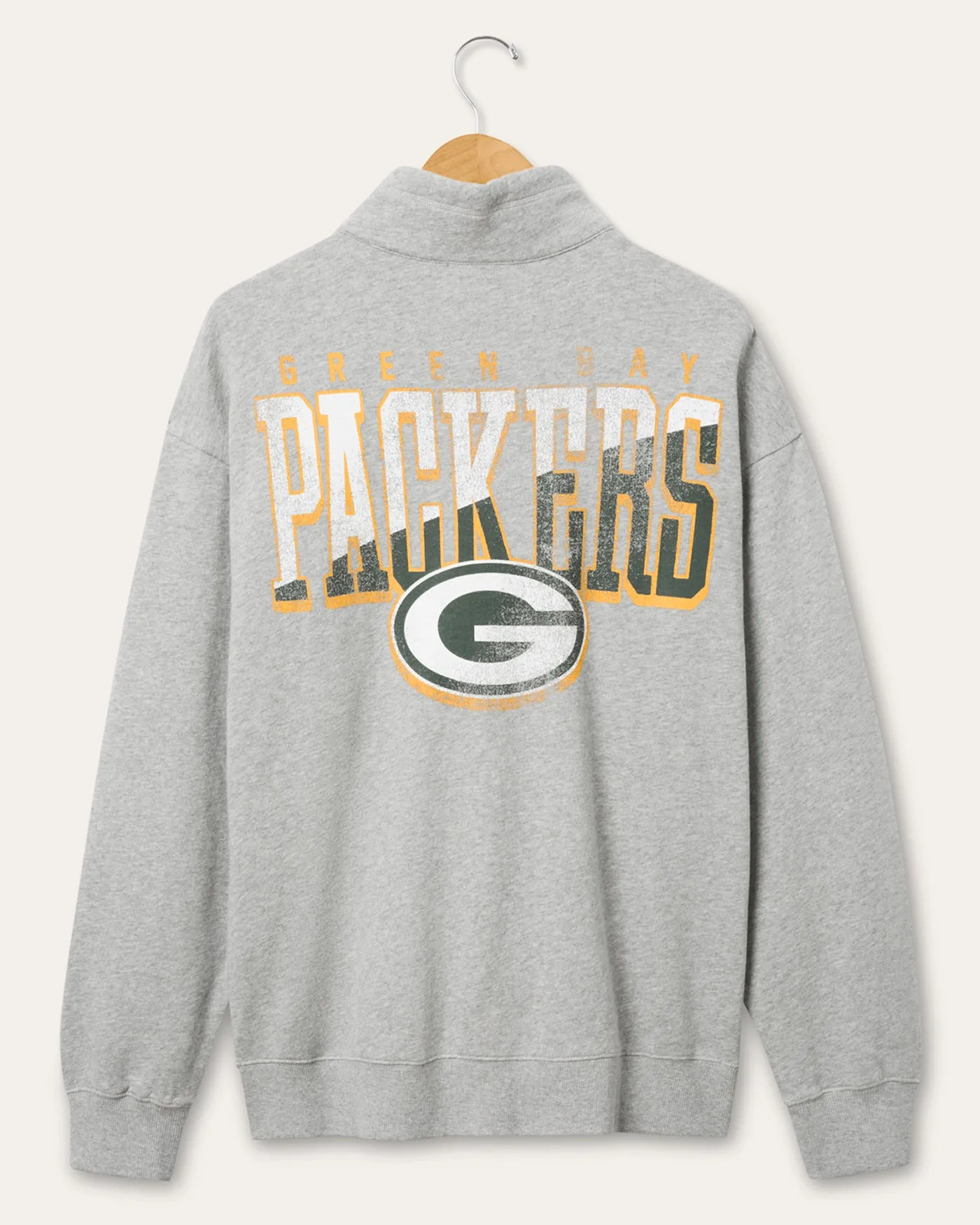 Green Bay Packers Slant 1/4 Button Up Fleece sold by Junk Food Clothing product image thumbnail 2