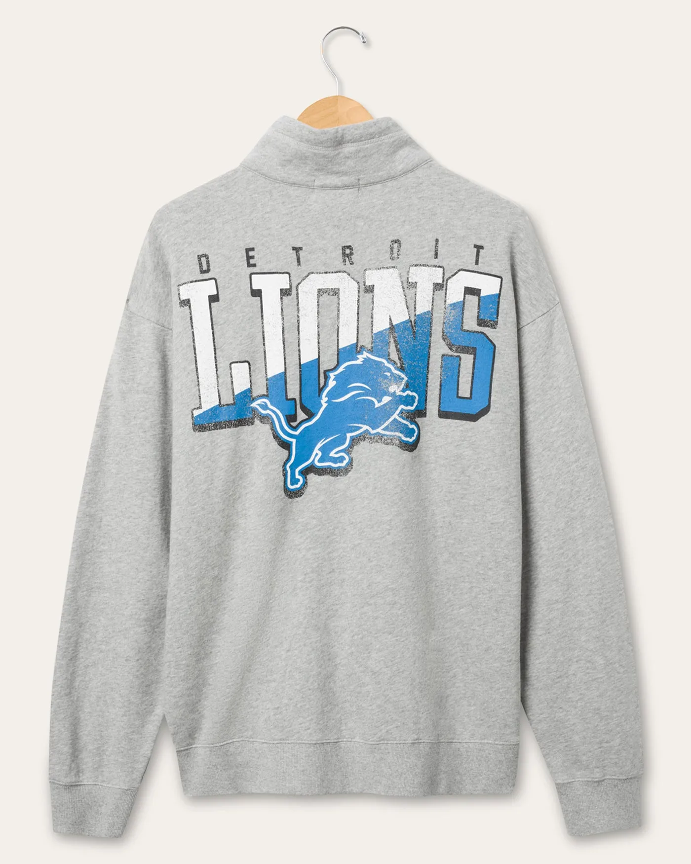 Detroit Lions Slant 1/4 Button Up Fleece sold by Junk Food Clothing product image thumbnail 2