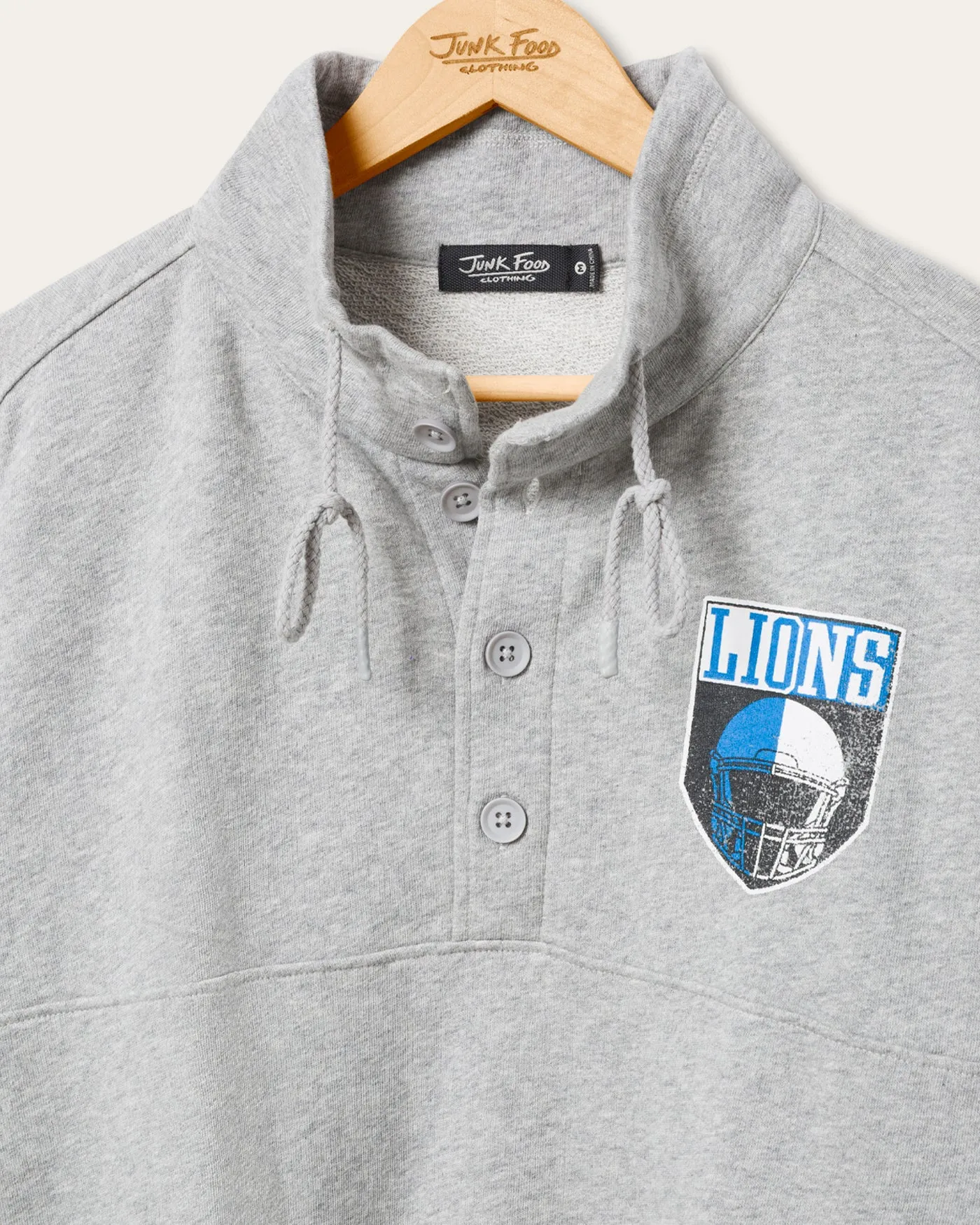 Detroit Lions Slant 1/4 Button Up Fleece sold by Junk Food Clothing product image thumbnail 3