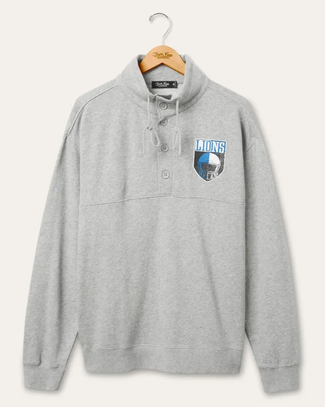 Detroit Lions Slant 1/4 Button Up Fleece sold by Junk Food Clothing