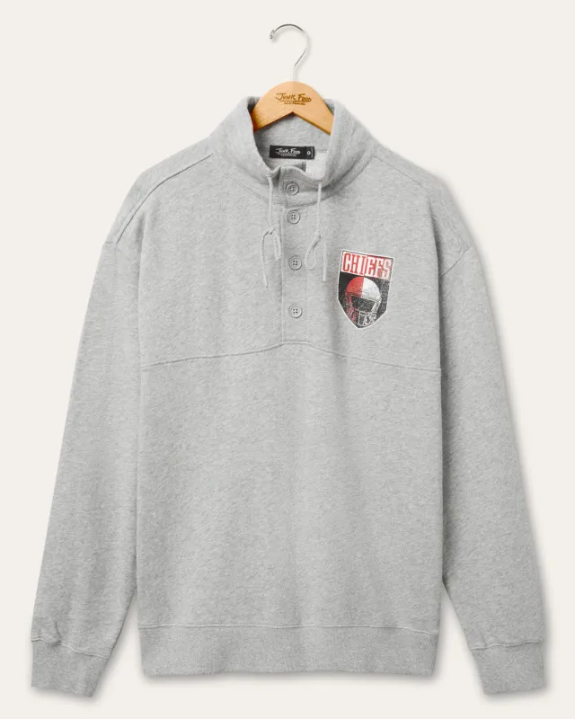 Kansas City Chiefs Slant 1/4 Button Up Fleece sold by Junk Food Clothing