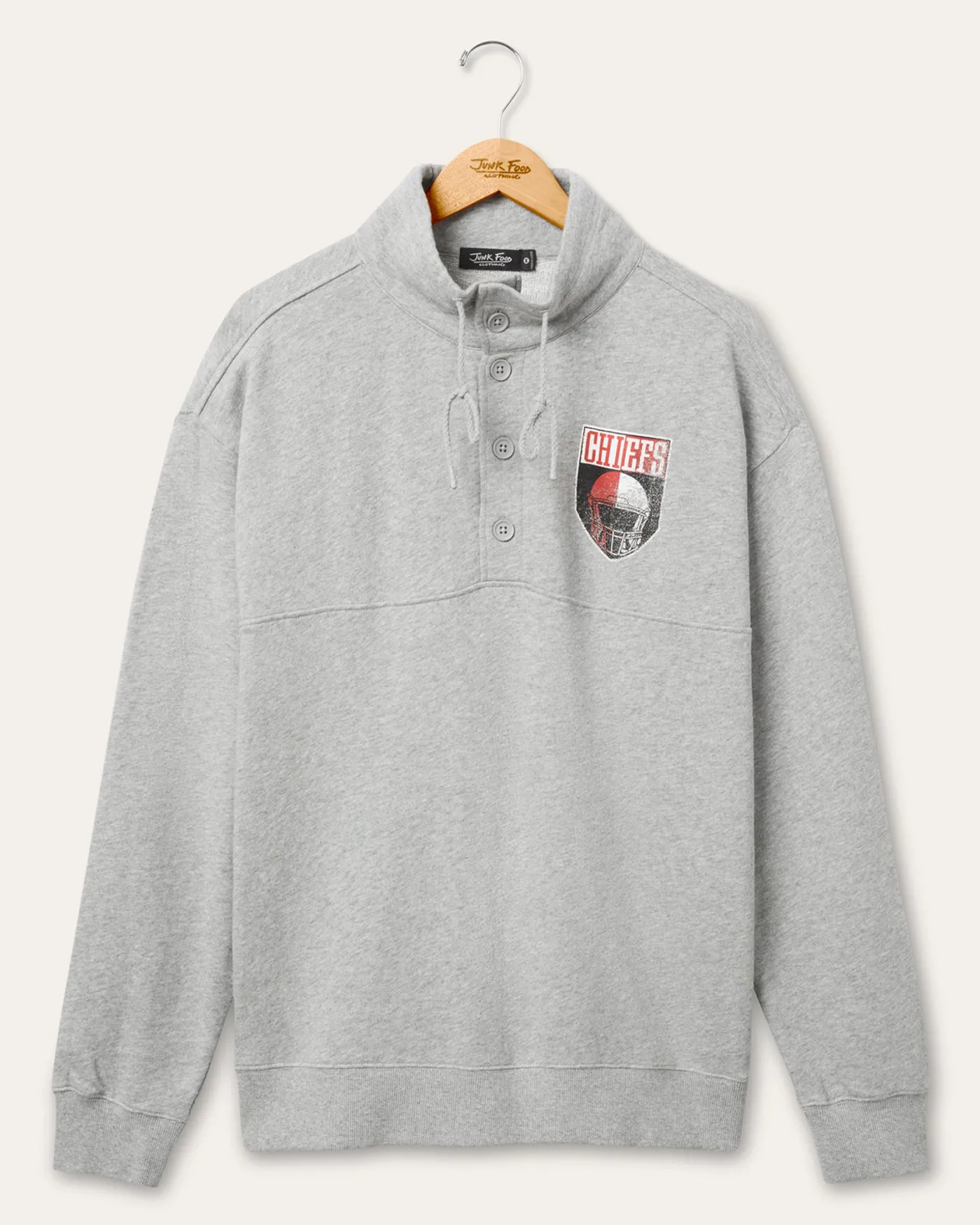 Kansas City Chiefs Slant 1/4 Button Up Fleece sold by Junk Food Clothing