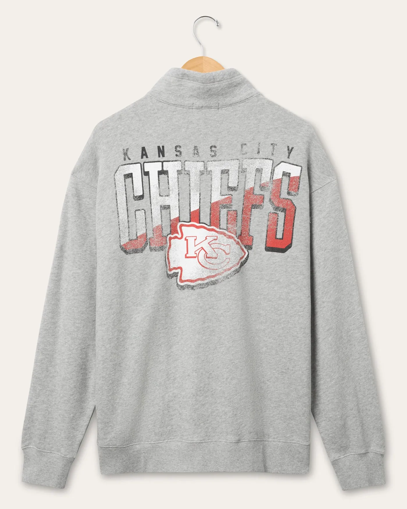 Kansas City Chiefs Slant 1/4 Button Up Fleece sold by Junk Food Clothing product image thumbnail 2