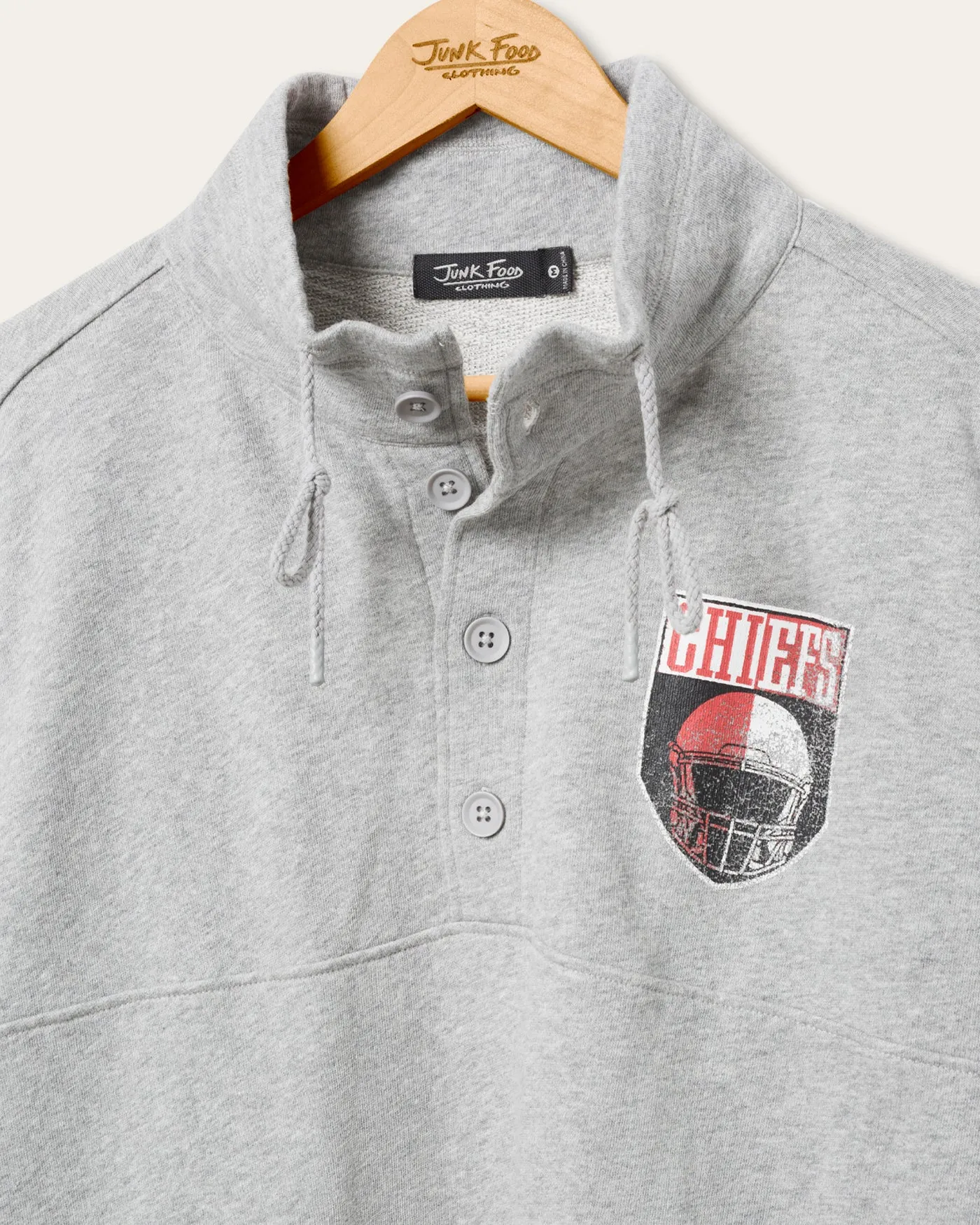 Kansas City Chiefs Slant 1/4 Button Up Fleece sold by Junk Food Clothing product image thumbnail 3