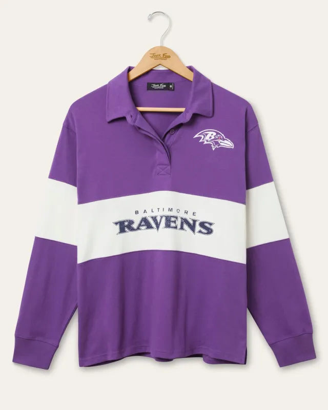 Women's Baltimore Ravens Rugby Long Sleeve sold by Junk Food Clothing