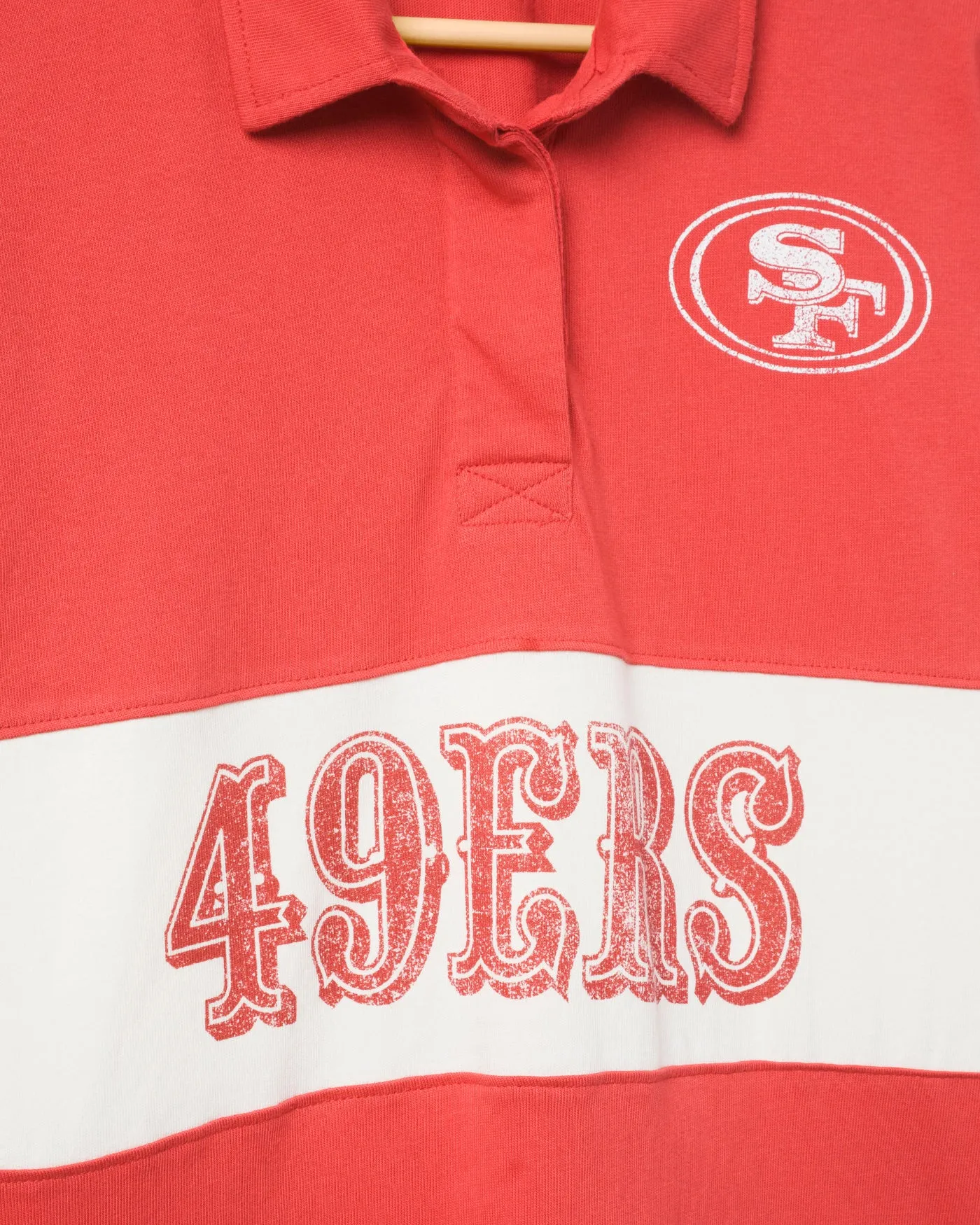Women's San Francisco 49ers Rugby Long Sleeve sold by Junk Food Clothing product image thumbnail 3