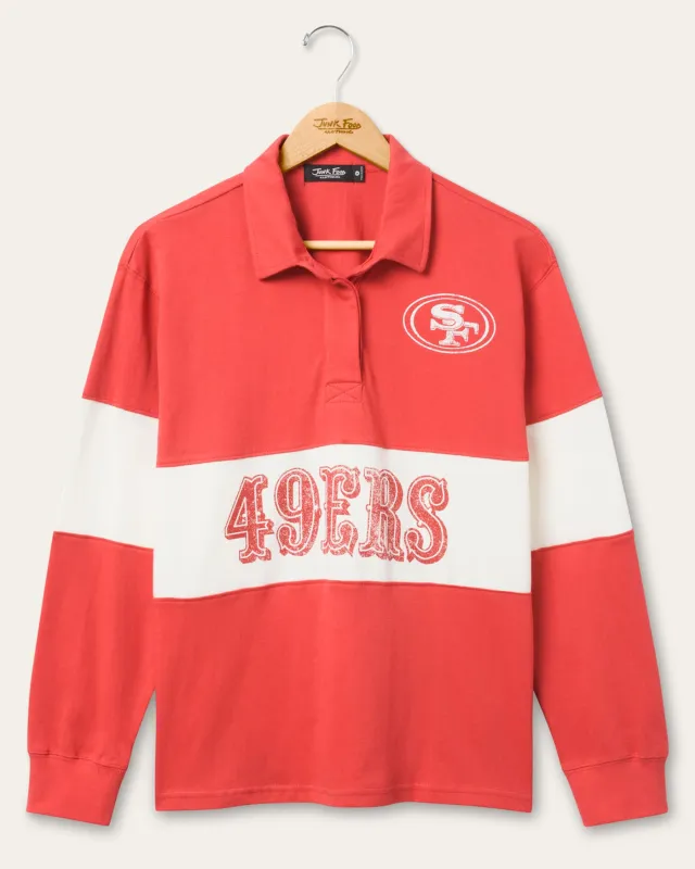 Women's San Francisco 49ers Rugby Long Sleeve sold by Junk Food Clothing