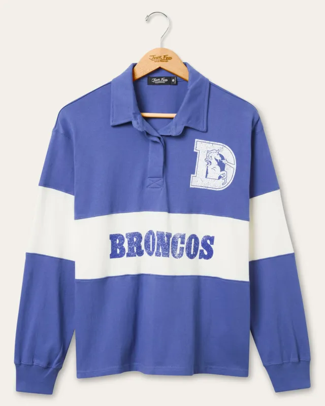 Women's Denver Broncos Rugby Long Sleeve sold by Junk Food Clothing