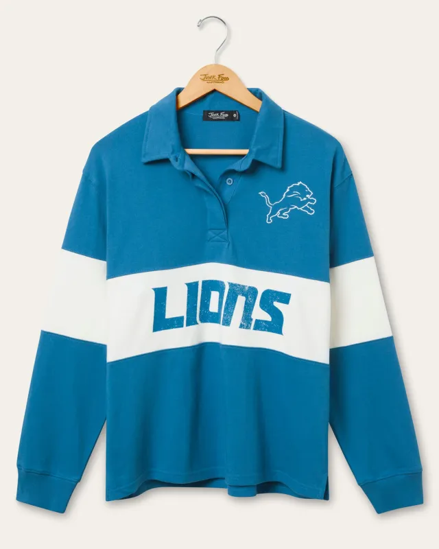 Women's Detroit Lions Rugby Long Sleeve sold by Junk Food Clothing
